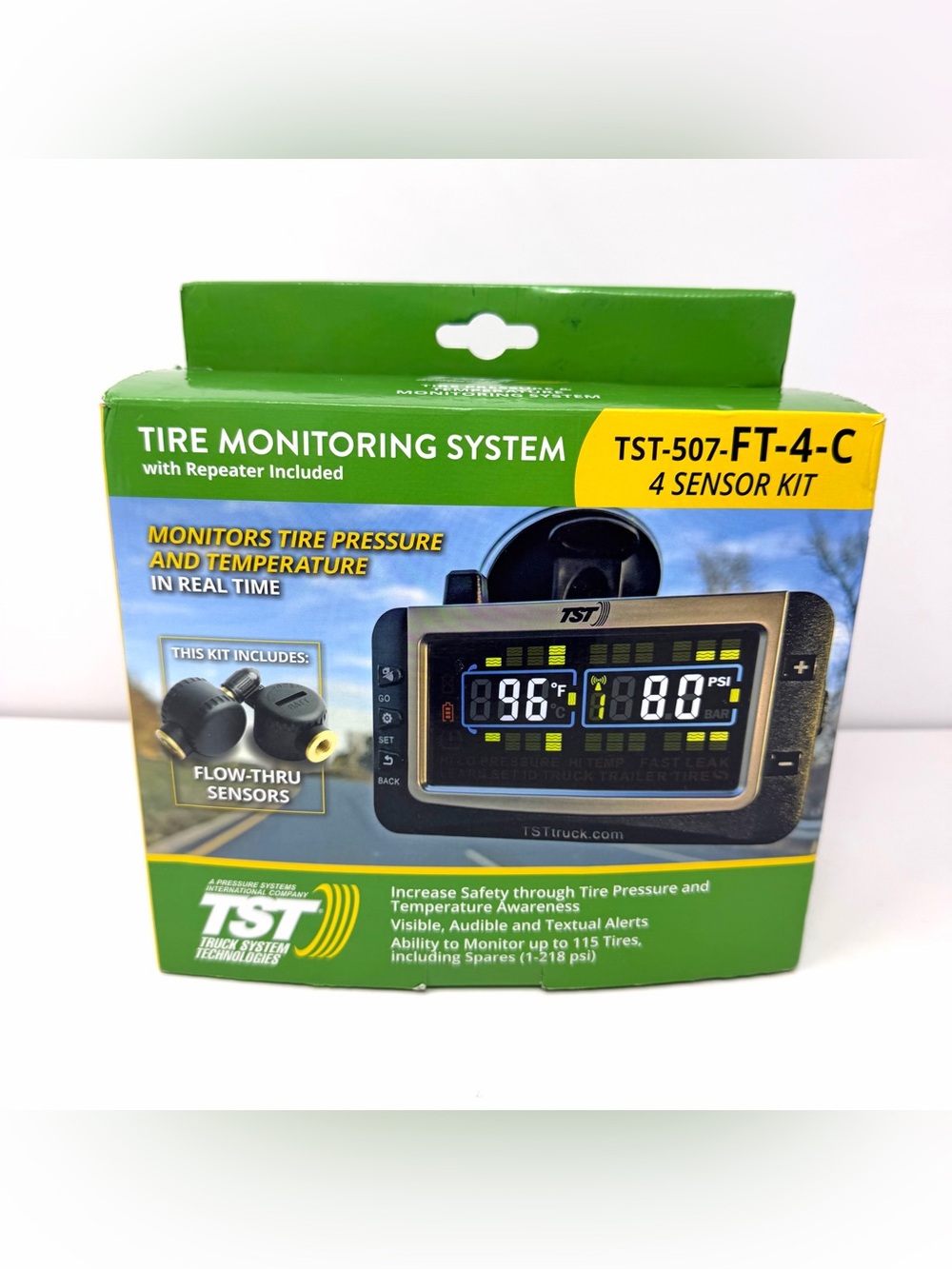 TST 507 Tire Pressure Monitoring System TPMS With 4 Flow Thru Sensors TST-507-FT